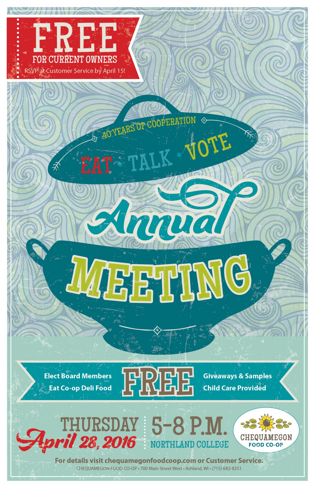 Eat, Talk, & Vote at the 2016 Annual Meeting!